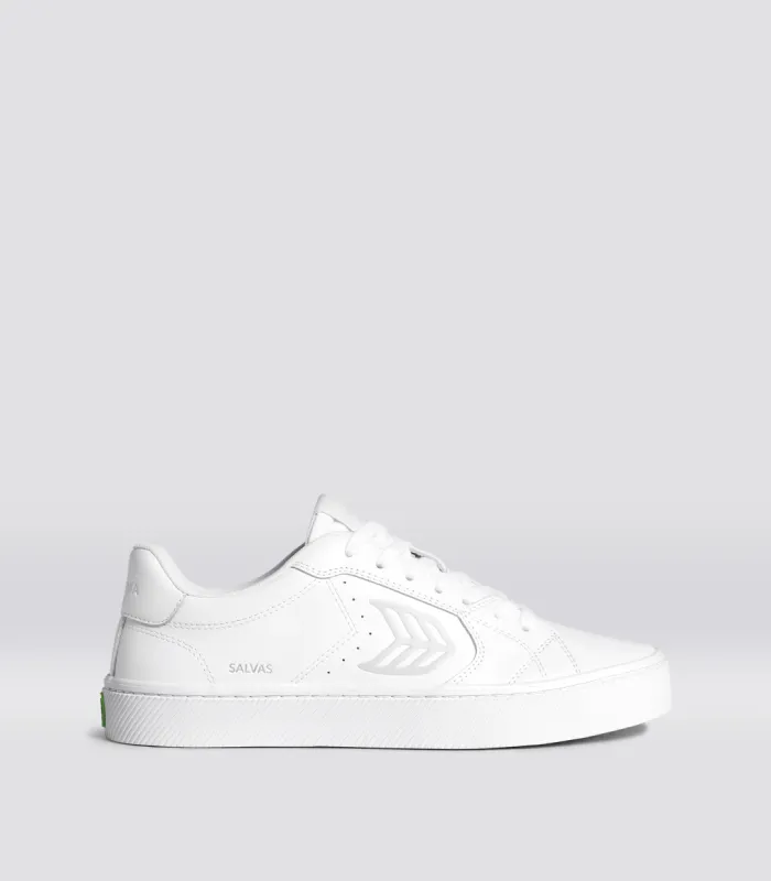 SALVAS White Leather Sneaker Men sold by Cariuma