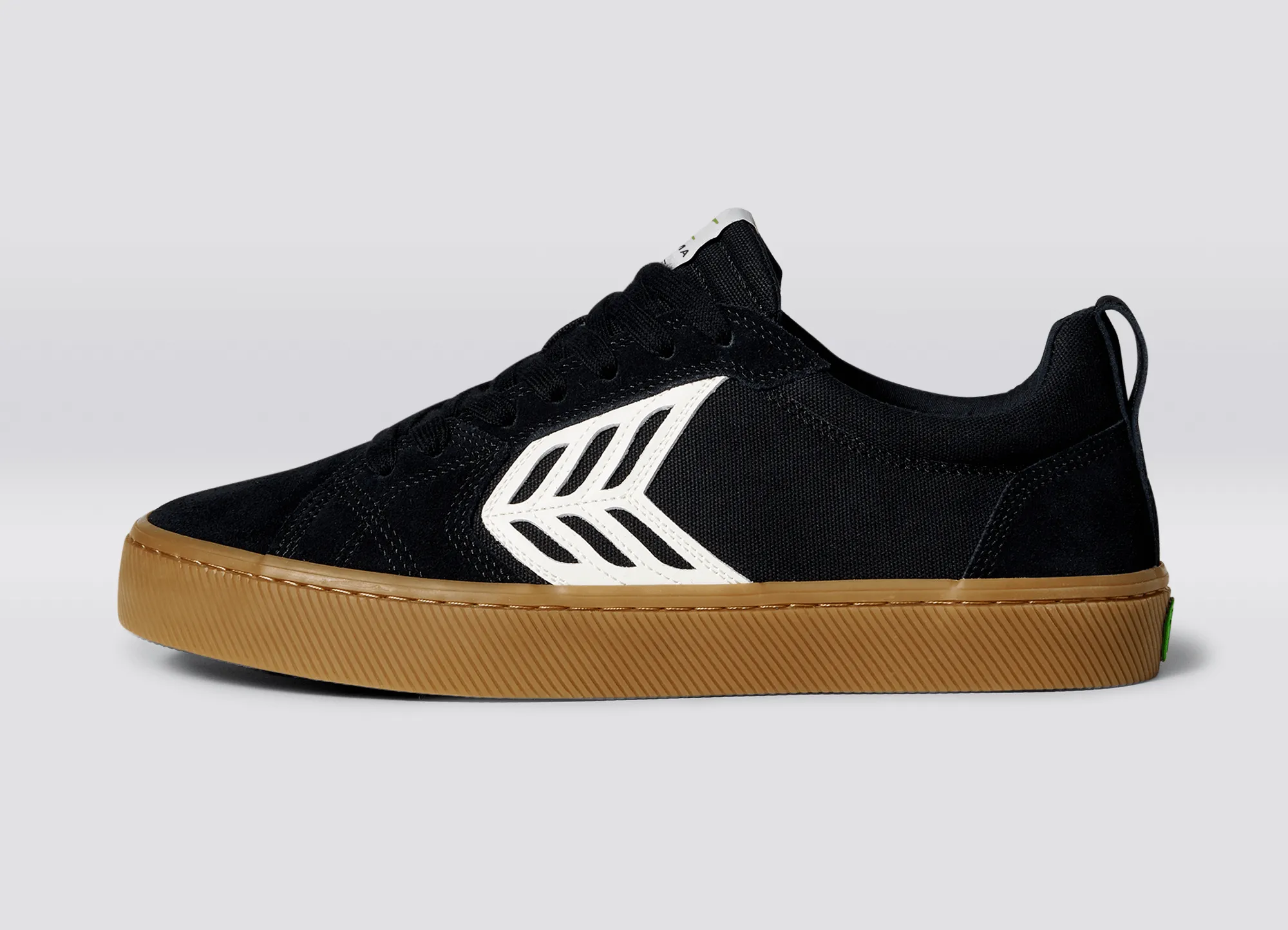 CATIBA PRO Low Gum Black Suede and Canvas Ivory Logo Sneaker Women Left sold by Cariuma product image thumbnail 3