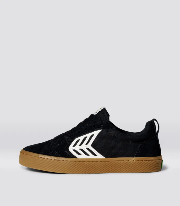 CATIBA PRO Low Gum Black Suede and Canvas Ivory Logo Sneaker Women Left sold by Cariuma