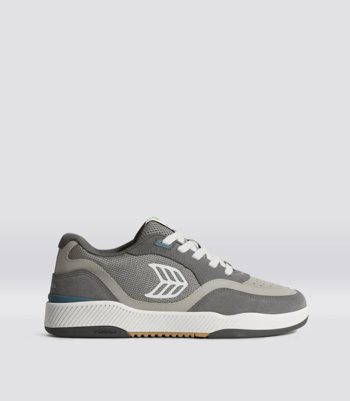 UBA PRO Charcoal Grey Suede and Mesh Ice Logo Sneaker Men made by Cariuma