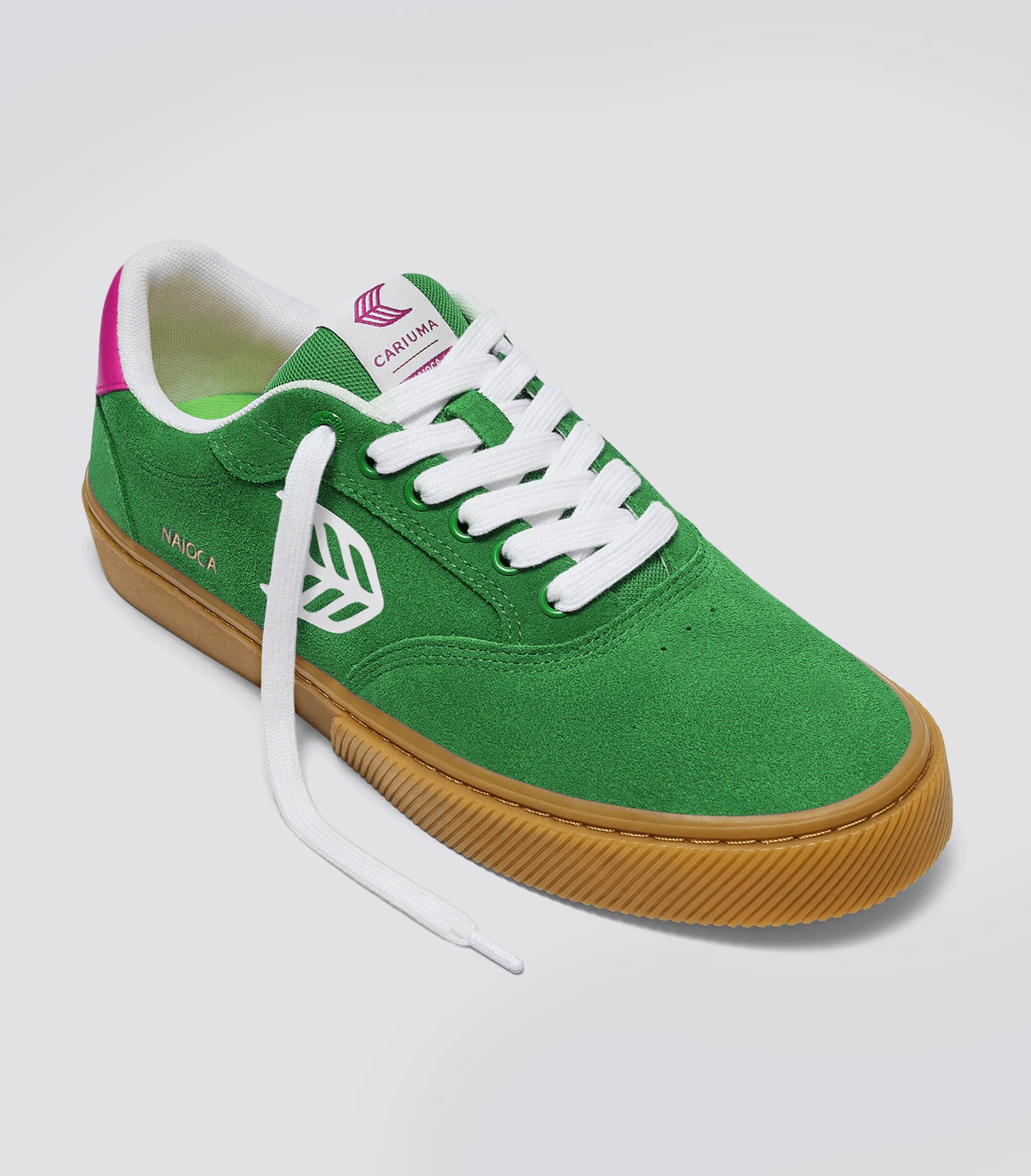 NAIOCA Gum Fern Green Suede Ivory Logo Pink Sneaker Men sold by Cariuma product image thumbnail 2
