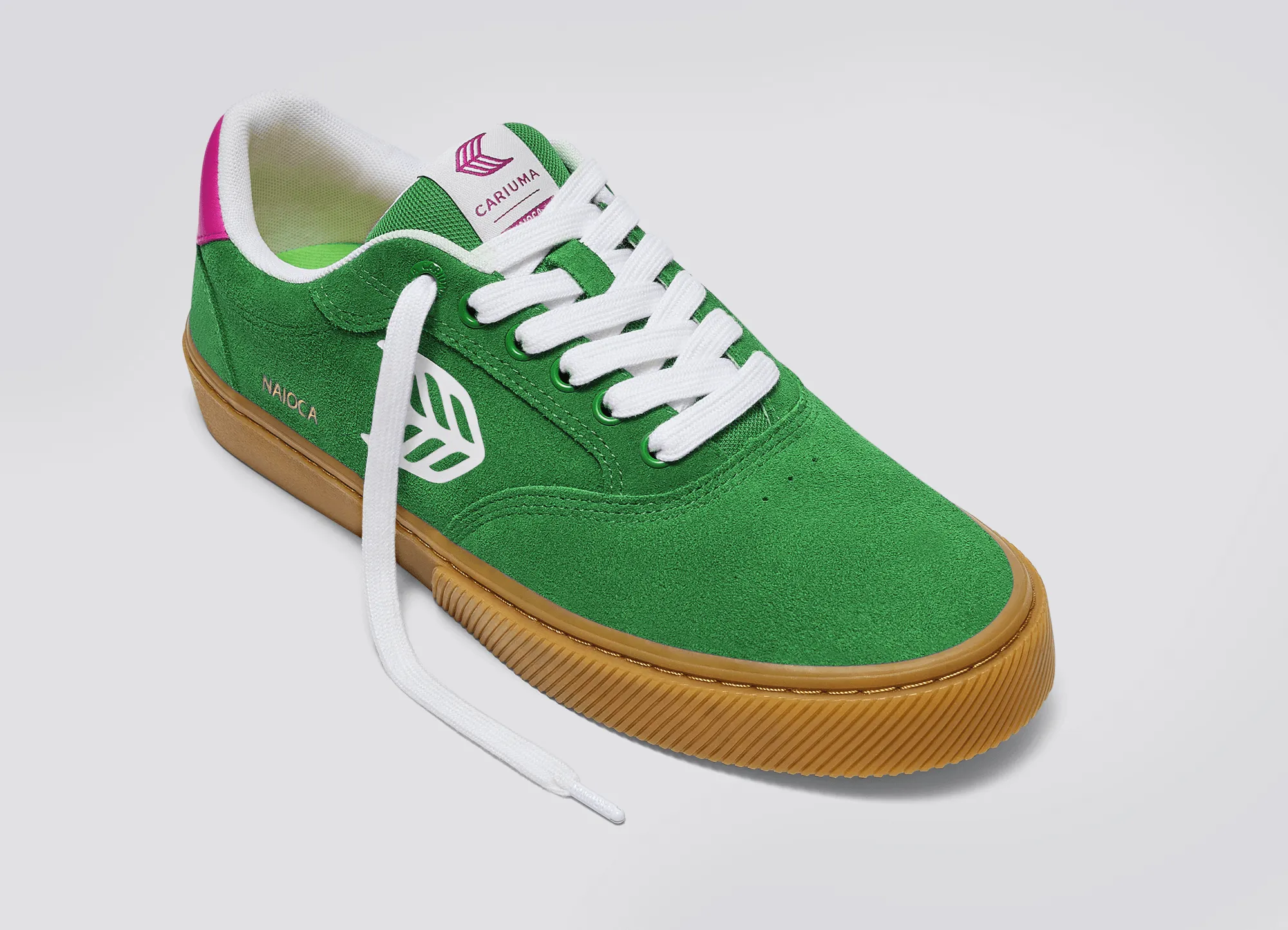 NAIOCA Gum Fern Green Suede Ivory Logo Pink Sneaker Men sold by Cariuma product image thumbnail 4