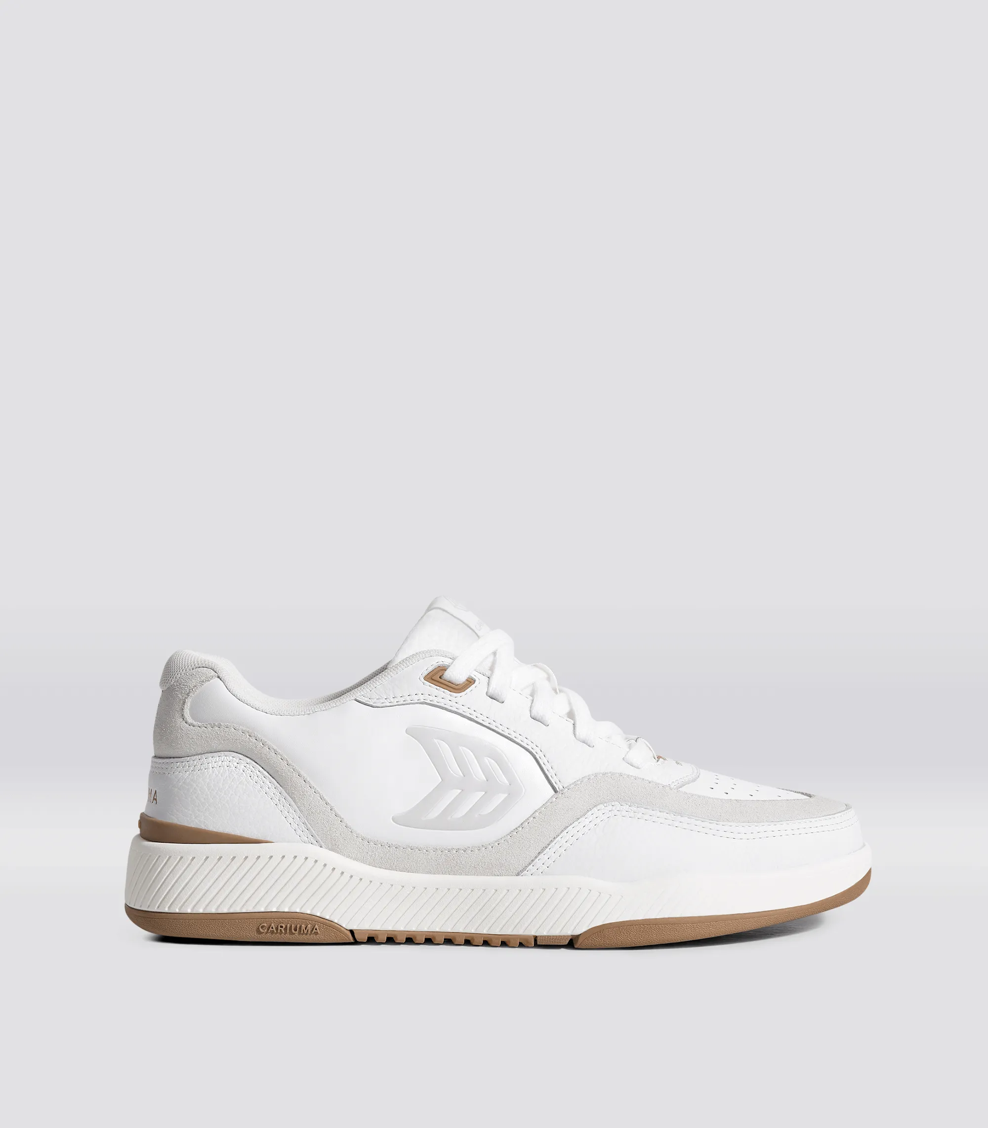 UBA White Leather Smoke White Suede Ice Logo Sneaker Women sold by Cariuma