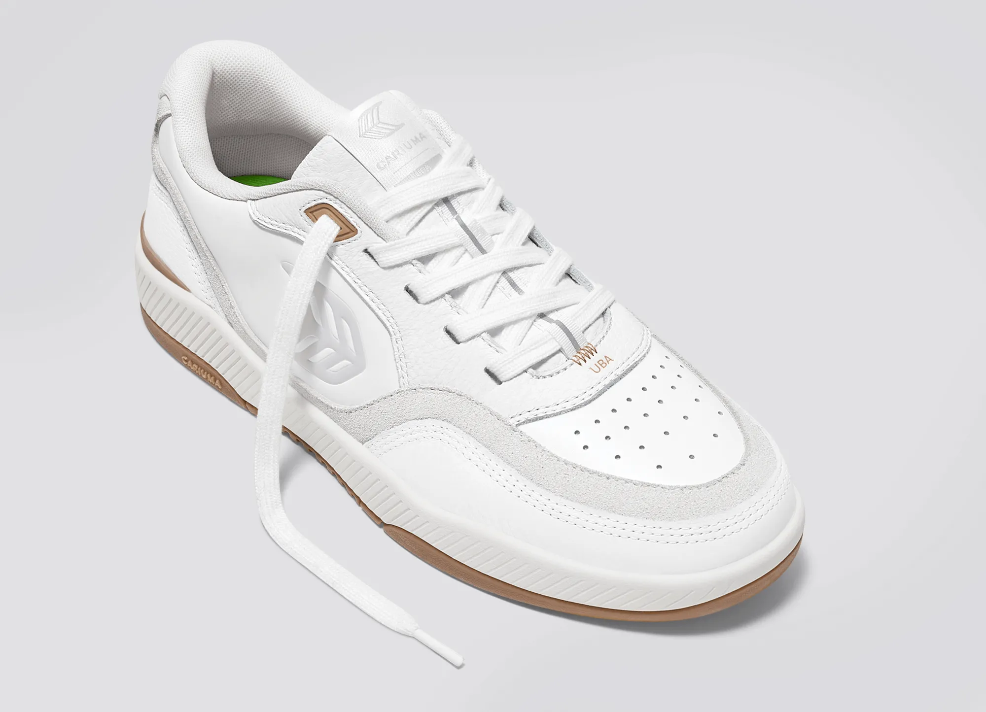 UBA White Leather Smoke White Suede Ice Logo Sneaker Women sold by Cariuma product image thumbnail 4