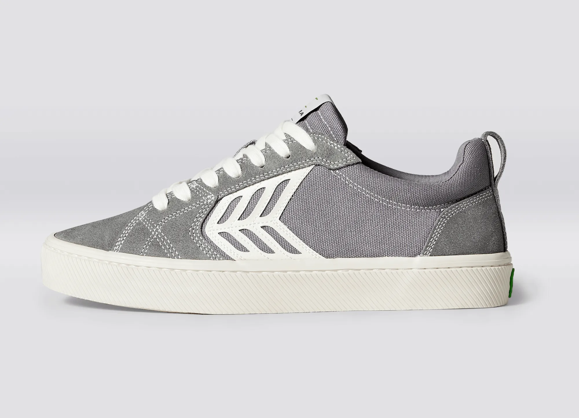 CATIBA PRO Low Charcoal Grey Suede and Canvas Contrast Thread Ivory Logo Sneaker Men Left sold by Cariuma product image thumbnail 3