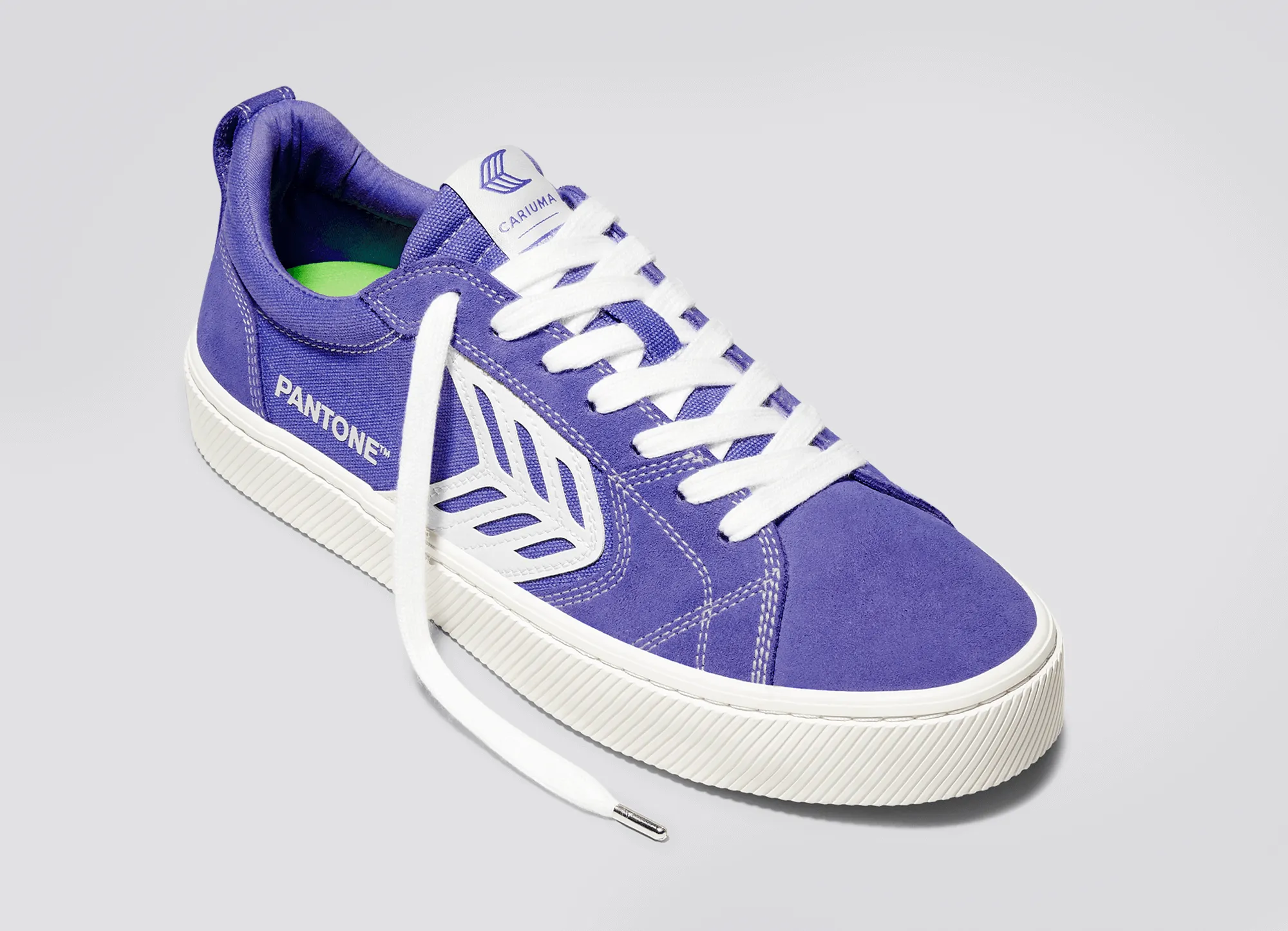 CATIBA PRO Low Pantone Very Peri Suede and Canvas Contrast Thread Ivory Logo Sneaker Men sold by Cariuma product image thumbnail 4