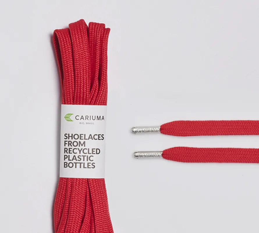Shoe Lace Red with H Silver Tip sold by Cariuma