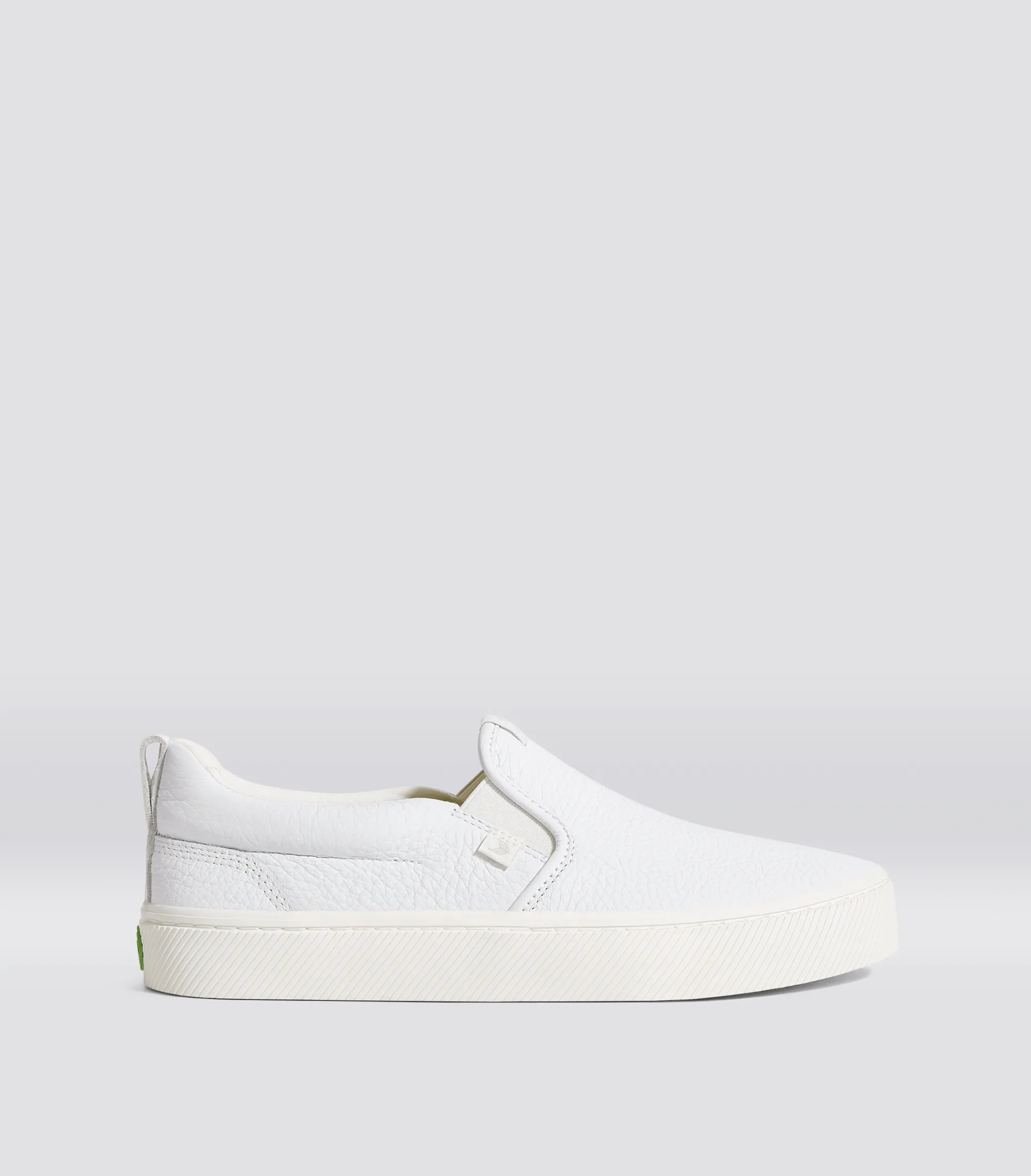 SLIP-ON White Premium Leather Sneaker Men sold by Cariuma