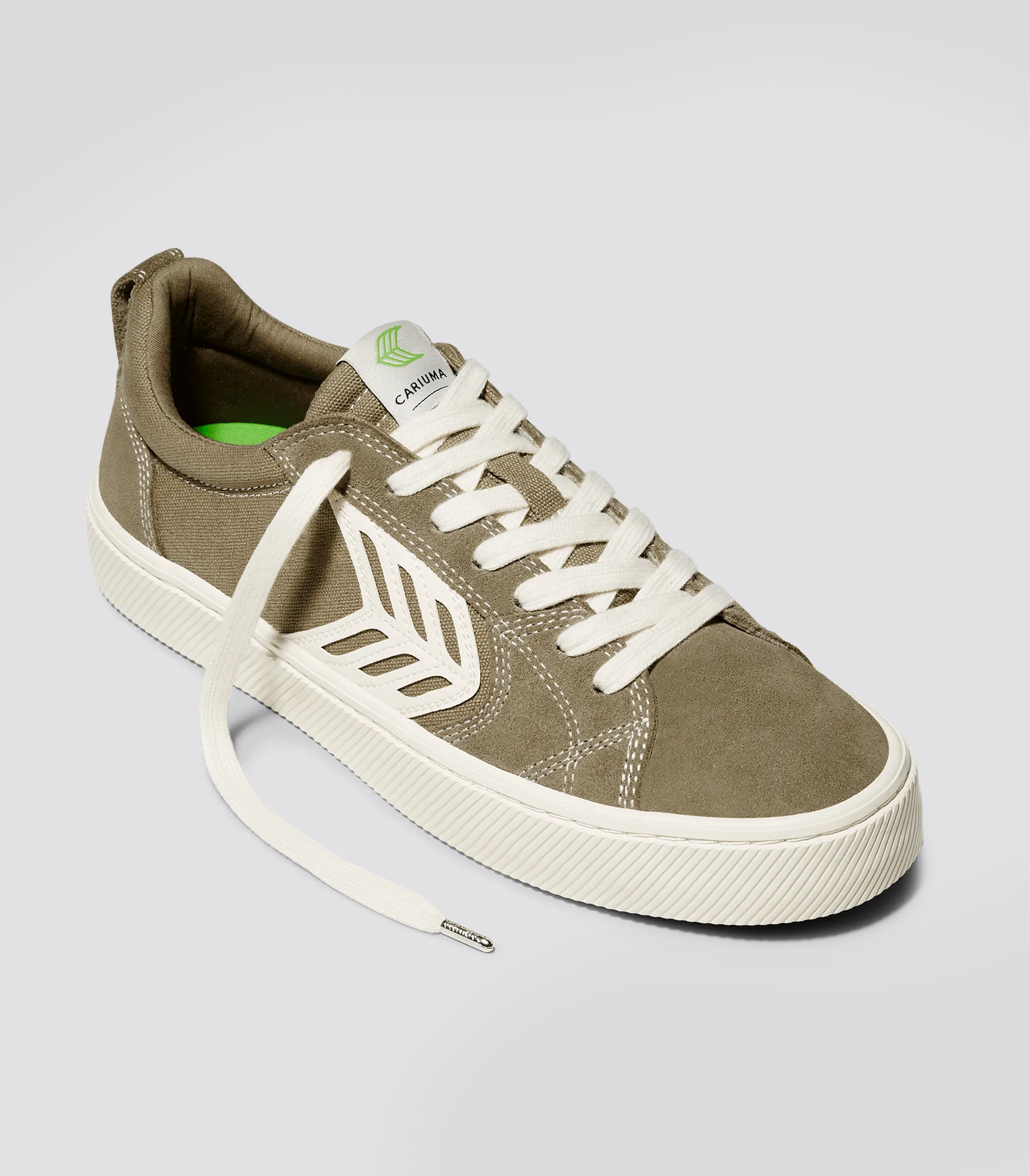 CATIBA PRO Low Burnt Sand Suede and Canvas Contrast Thread Ivory Logo Sneaker Women sold by Cariuma product image thumbnail 2