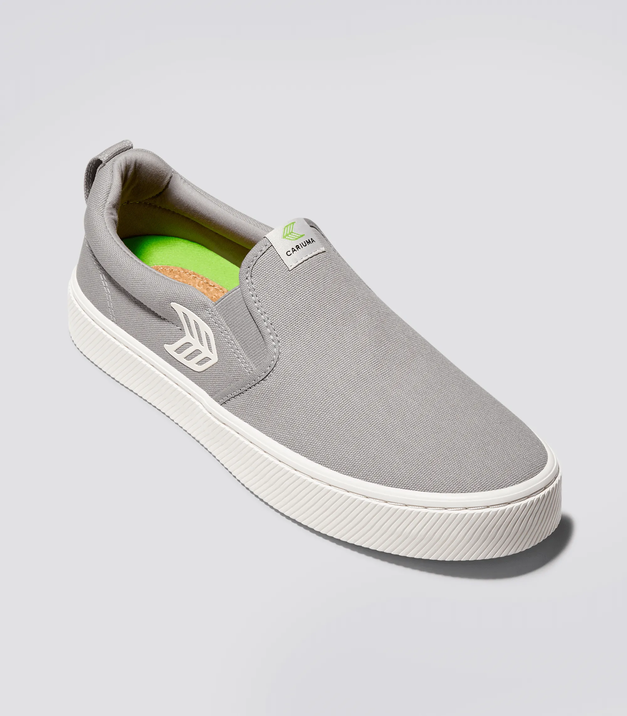 SLIP ON Light Grey Canvas Off-White Logo Sneaker Women sold by Cariuma product image thumbnail 2