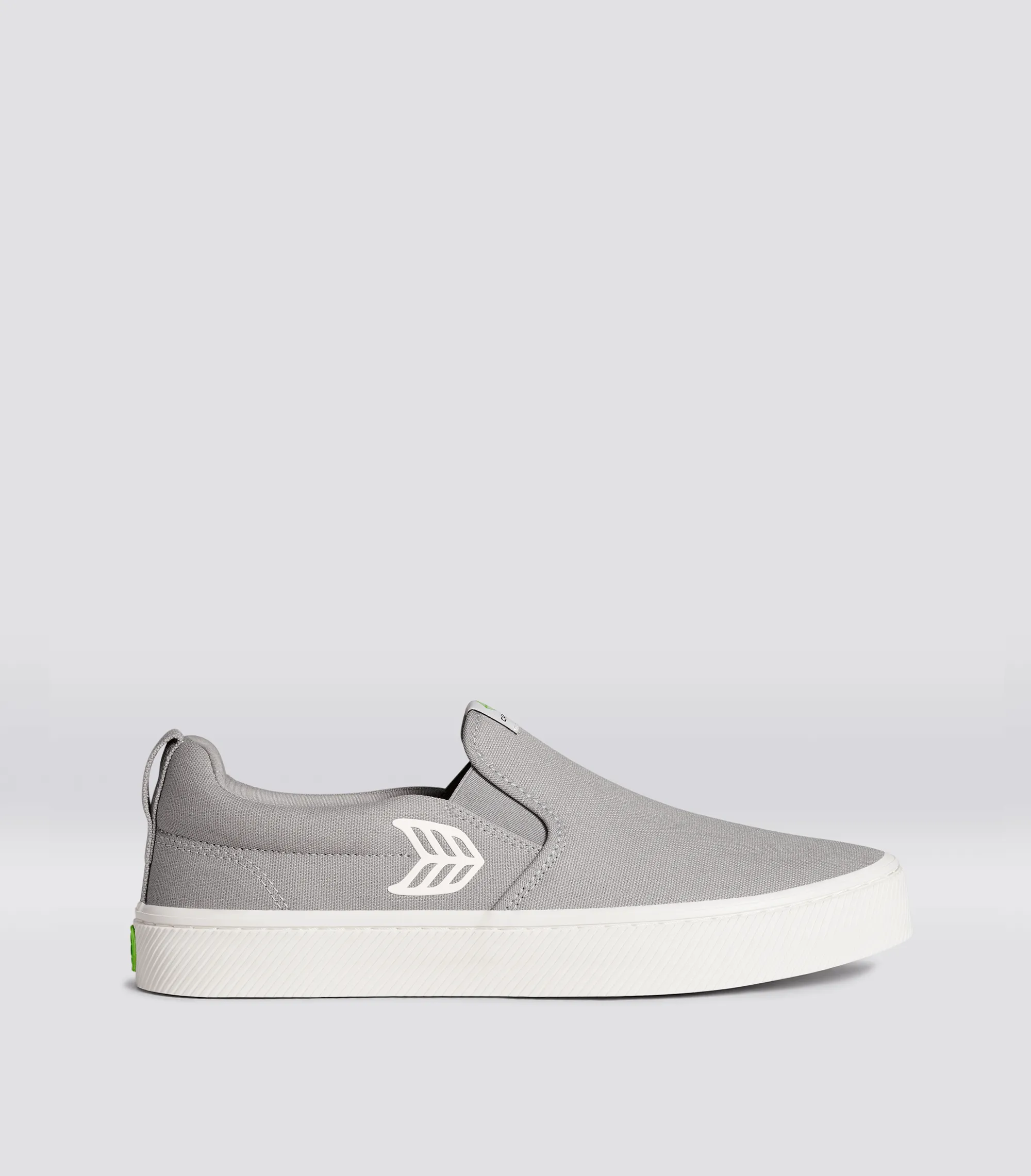 SLIP ON Light Grey Canvas Off-White Logo Sneaker Women sold by Cariuma