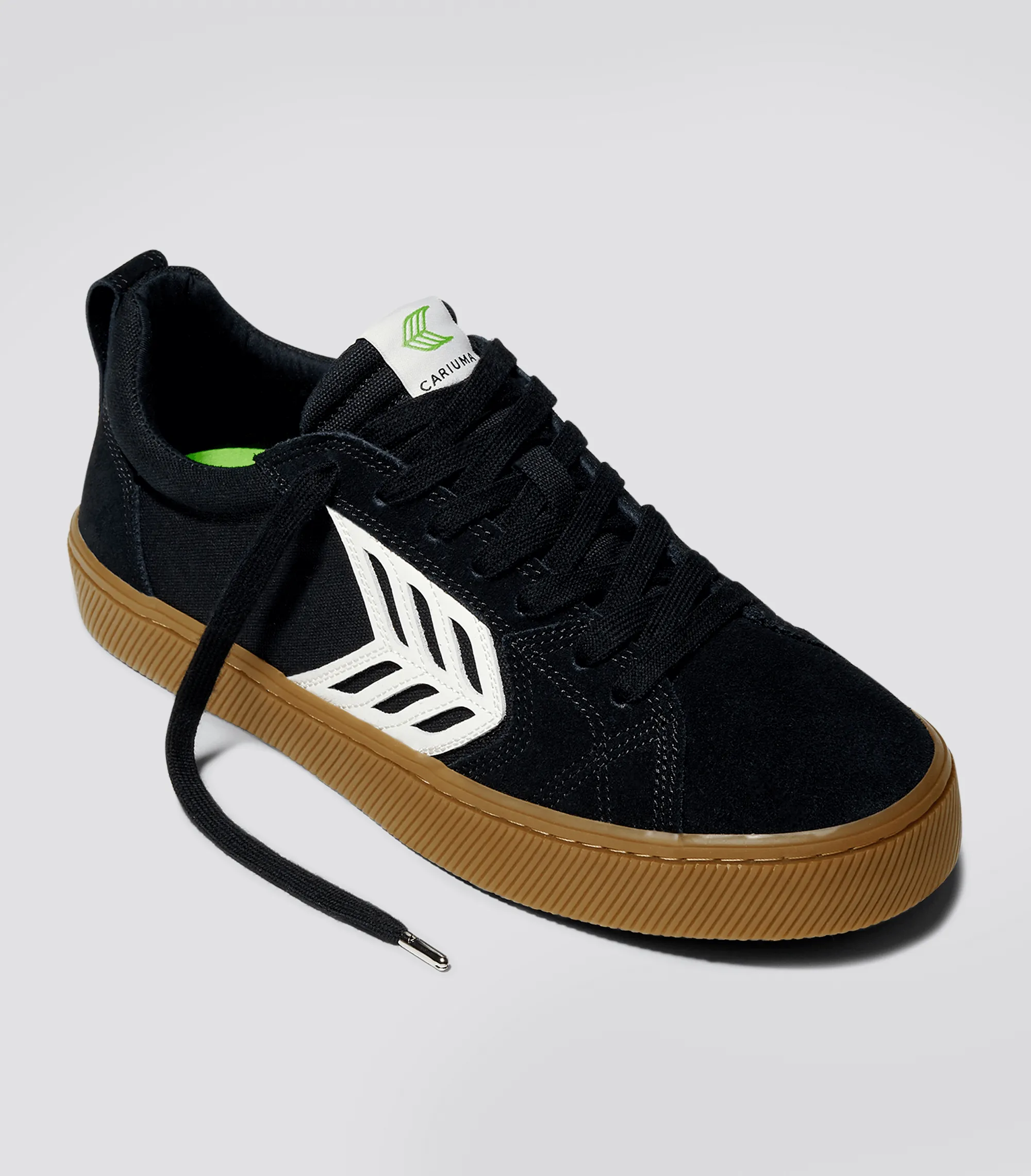 CATIBA PRO Low Gum Black Suede and Canvas Ivory Logo Sneaker Men Right sold by Cariuma product image thumbnail 2
