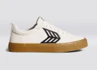 CATIBA PRO Low Gum Vintage White Suede and Canvas Black Logo Sneaker Women sold by Cariuma