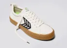 CATIBA PRO Low Gum Vintage White Suede and Canvas Black Logo Sneaker Women sold by Cariuma