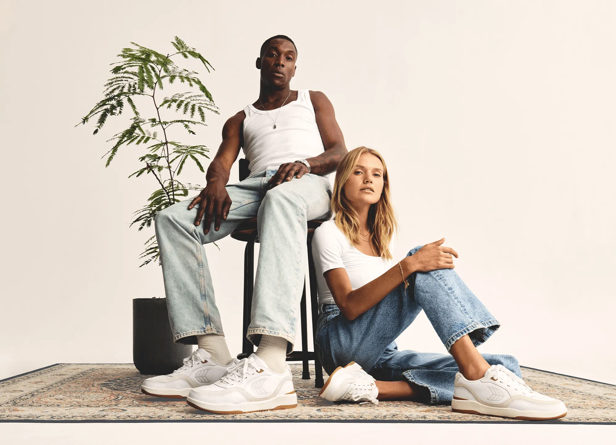 UBA White Premium Leather Dark Rose Logo Sneaker Women sold by Cariuma product image thumbnail 5