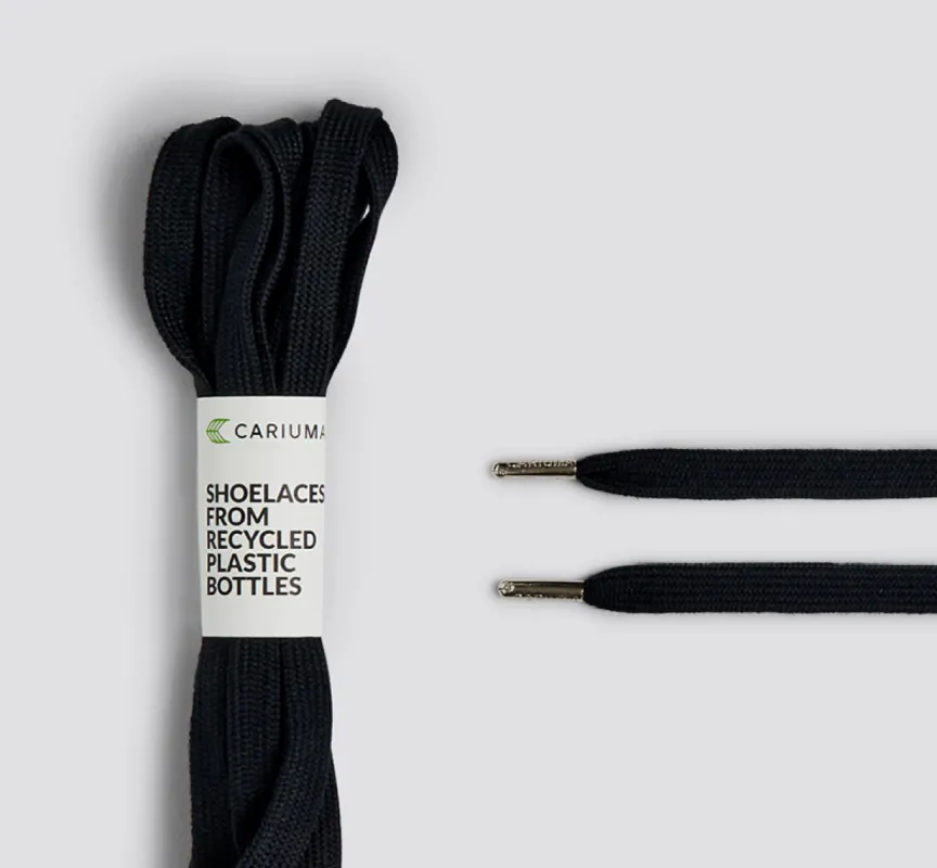 Shoe Lace Skate Black with H Silver Tip sold by Cariuma