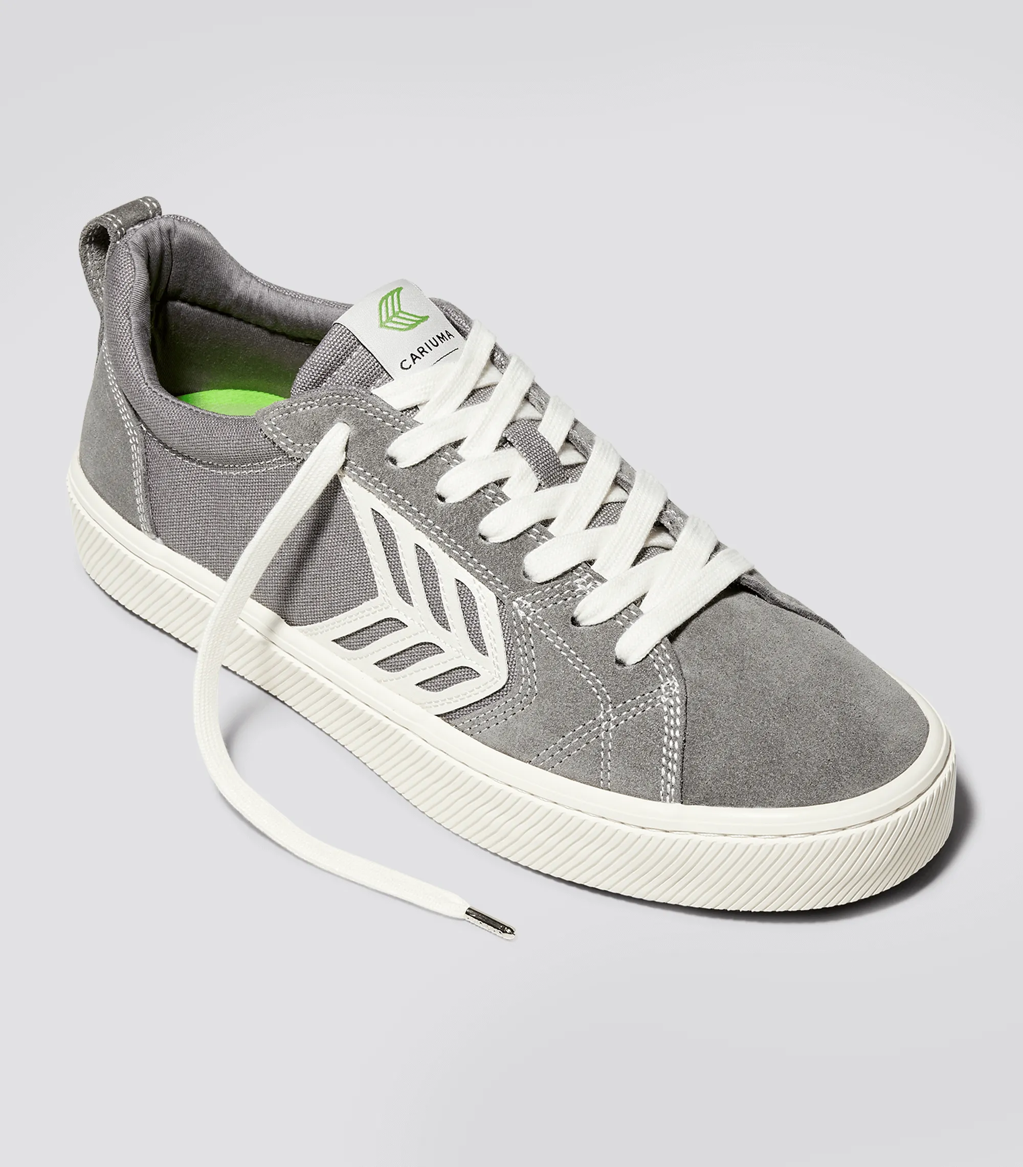 CATIBA PRO Low Charcoal Grey Suede and Canvas Contrast Thread Ivory Logo Sneaker Men Right sold by Cariuma product image thumbnail 2