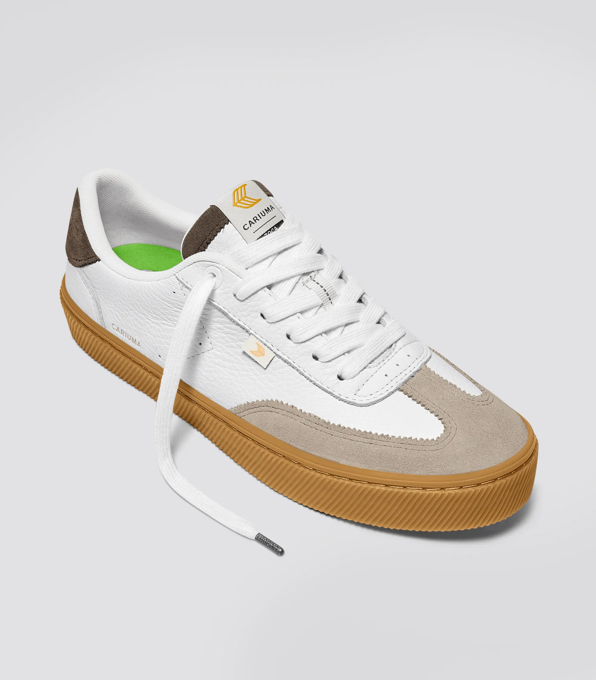 TOCA Gum White Premium Leather Plaza Taupe Suede Dark Khaki Sneaker Men sold by Cariuma product image thumbnail 2