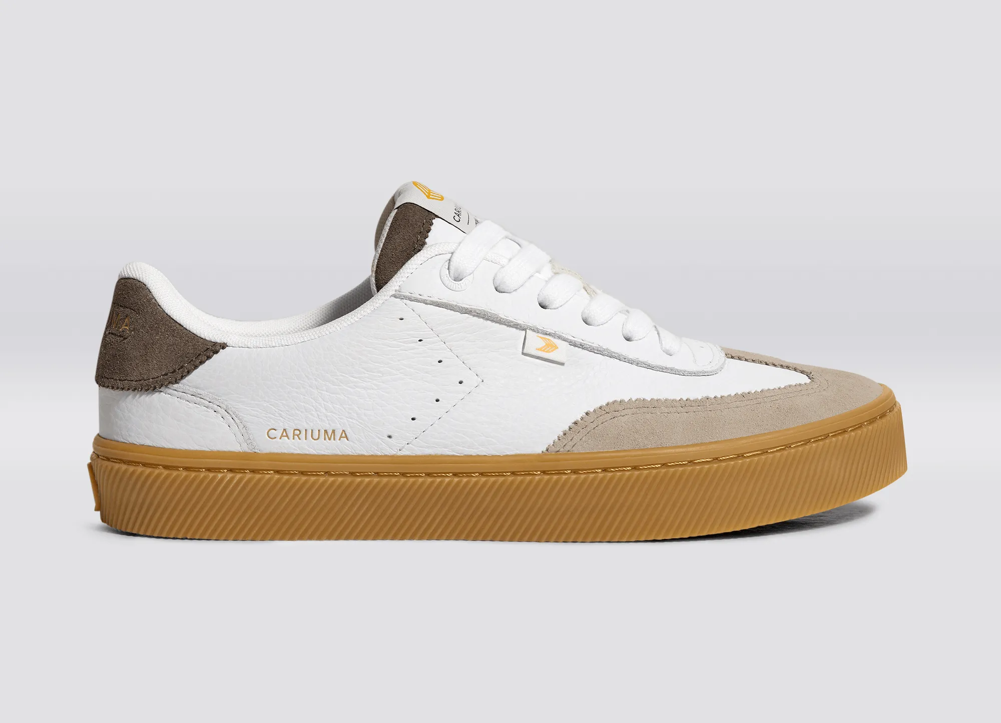 TOCA Gum White Premium Leather Plaza Taupe Suede Dark Khaki Sneaker Men sold by Cariuma product image thumbnail 3