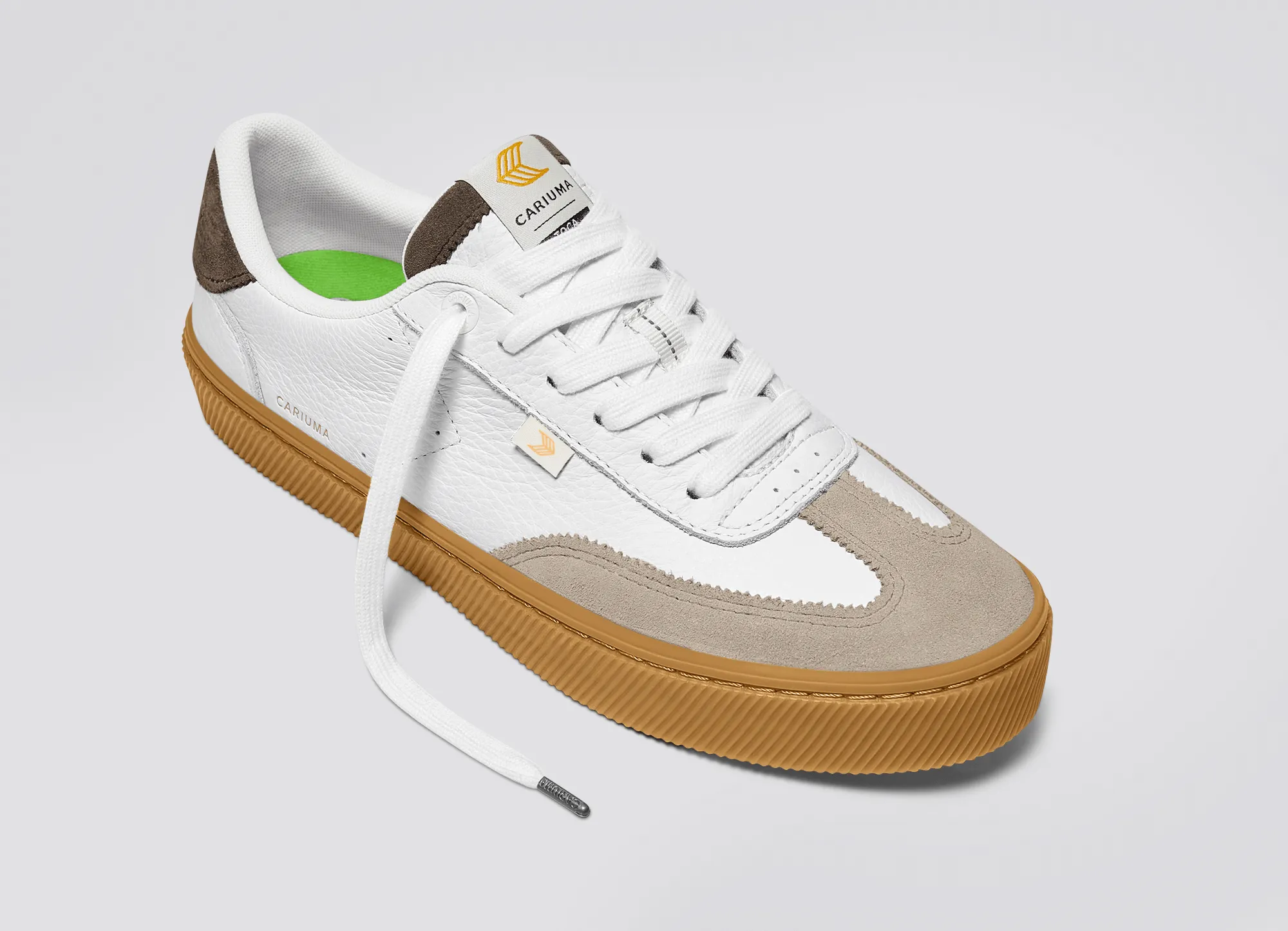 TOCA Gum White Premium Leather Plaza Taupe Suede Dark Khaki Sneaker Men sold by Cariuma product image thumbnail 4