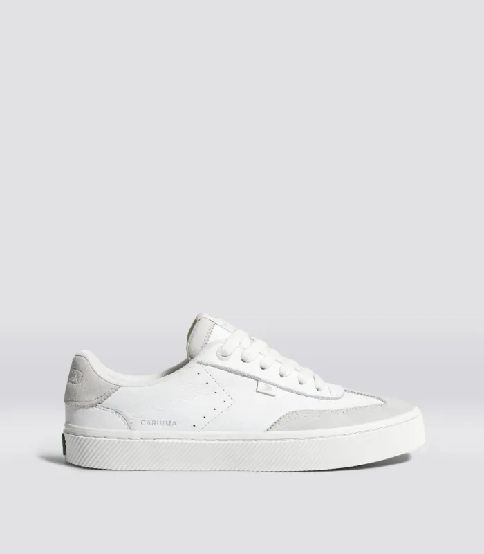 TOCA White Premium Leather Smoke White Suede Sneaker Women sold by Cariuma