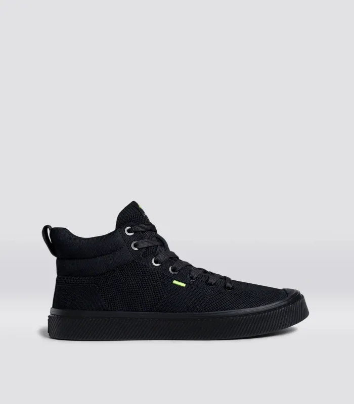 IBI High All Black Knit Sneaker Men made by Cariuma