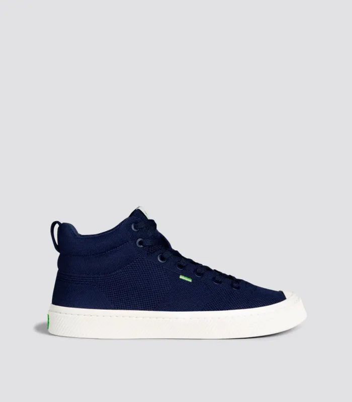 IBI High Navy Knit Sneaker Men made by Cariuma