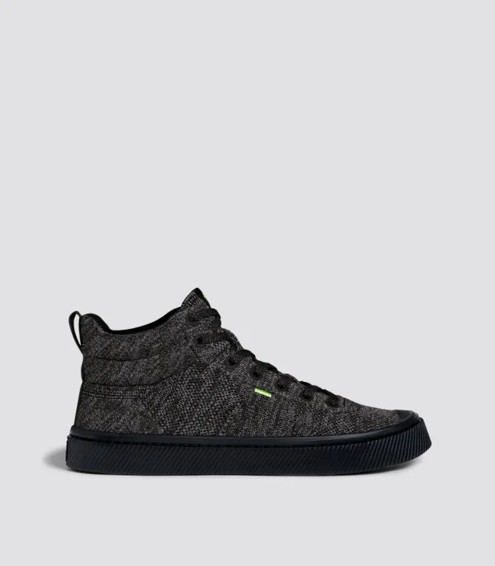 IBI High Stone Black Knit Sneaker Men made by Cariuma
