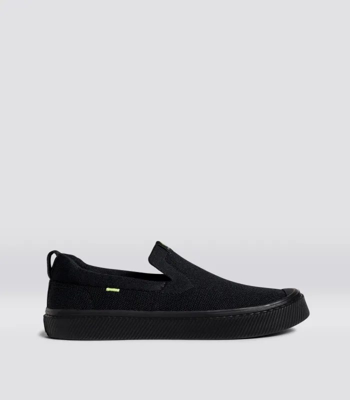IBI SLIP-ON All Black Knit Sneaker Women sold by Cariuma