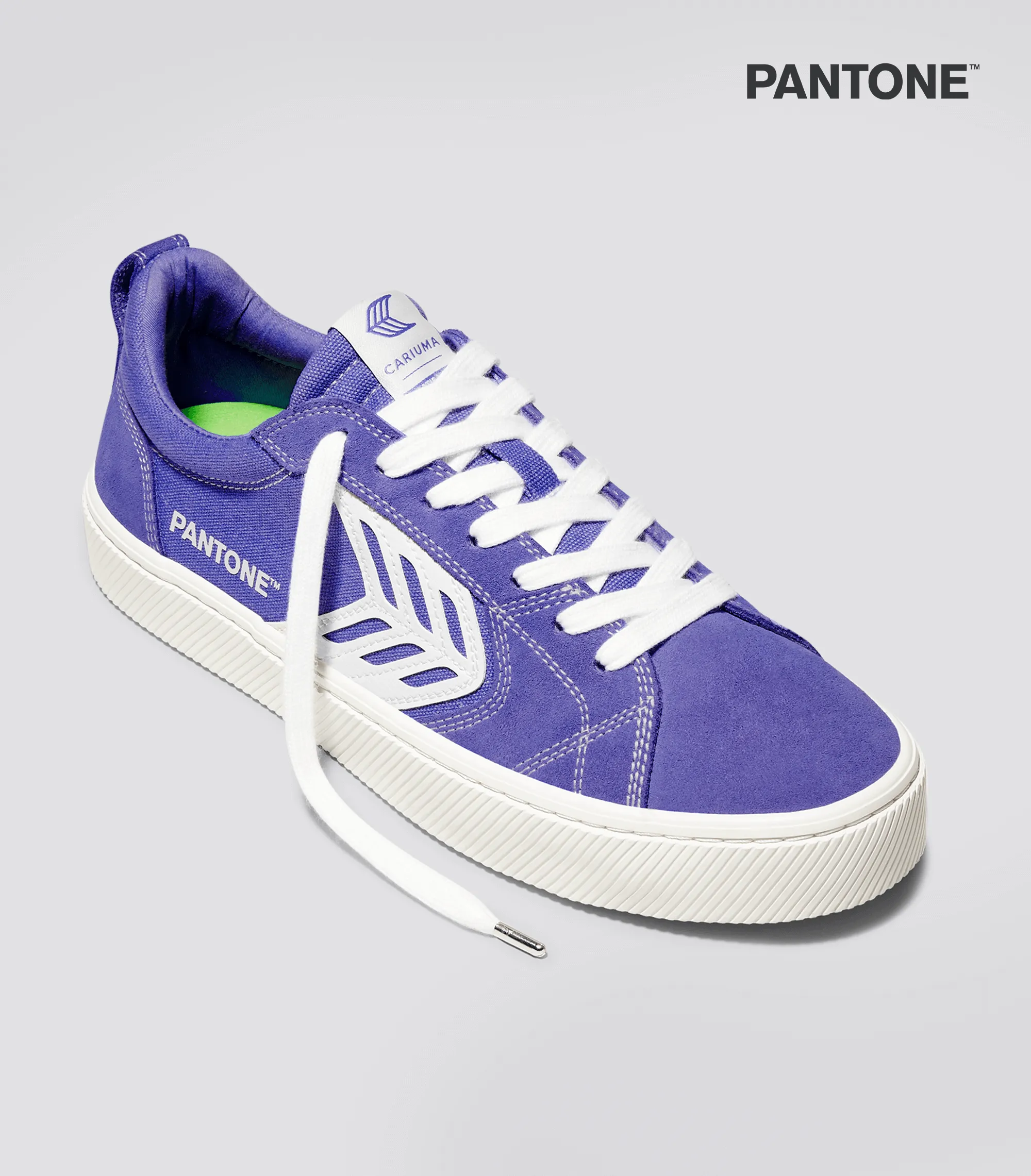 CATIBA PRO Low Pantone Very Peri Suede and Canvas Contrast Thread Ivory Logo Sneaker Women sold by Cariuma product image thumbnail 2
