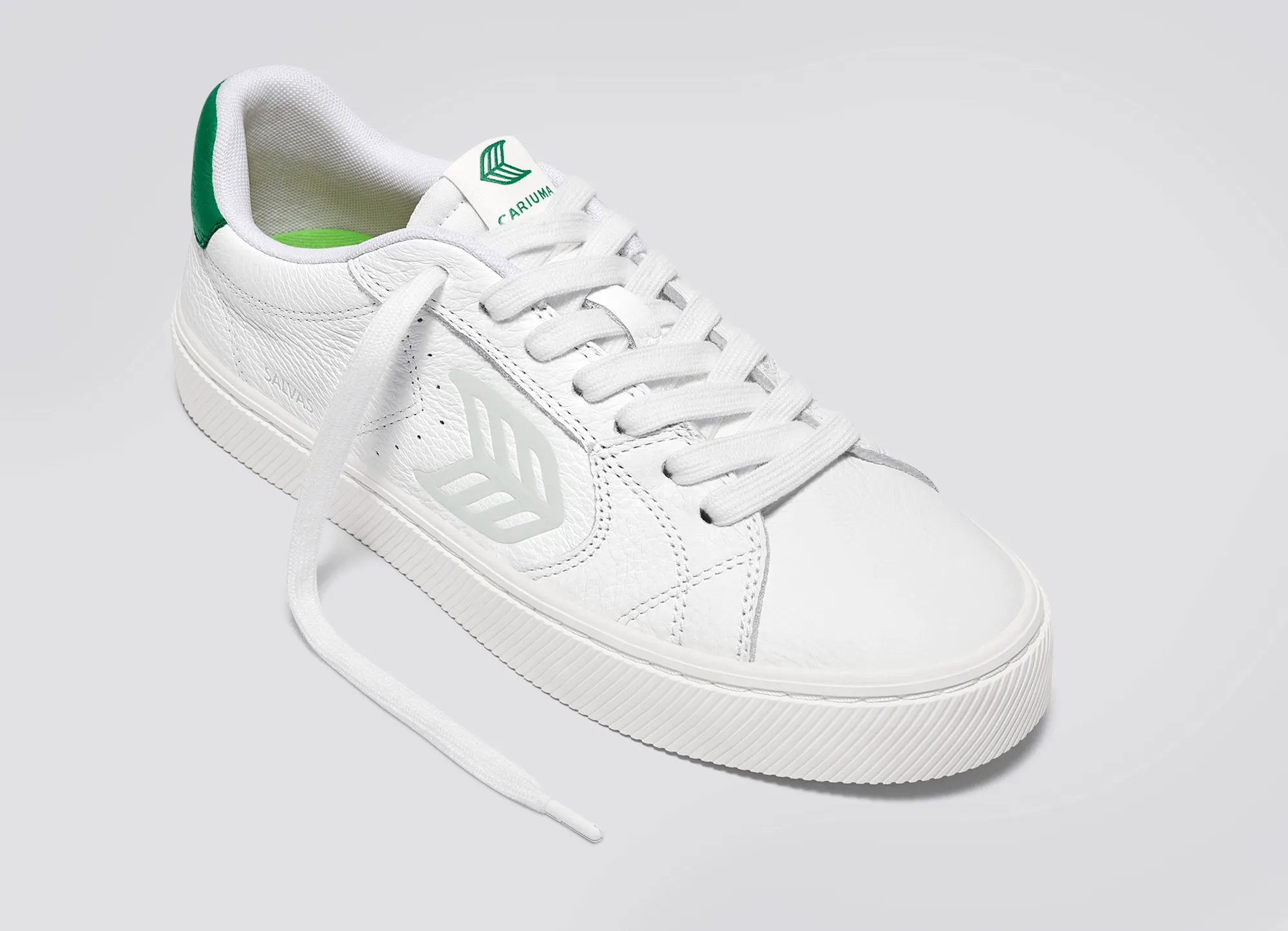 SALVAS White Premium Leather Ice Logo Green Sneaker Women sold by Cariuma product image thumbnail 4