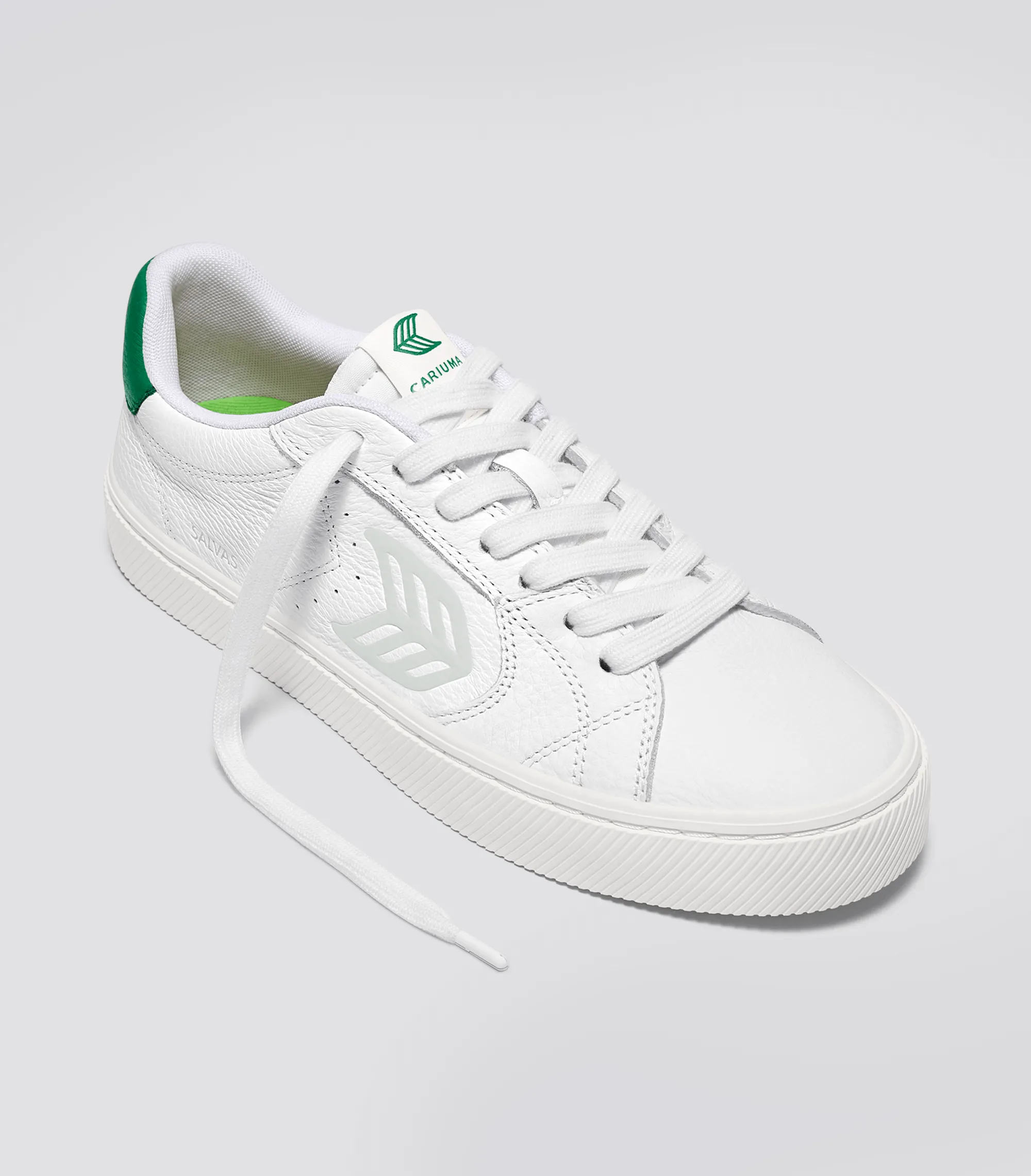 SALVAS White Premium Leather Ice Logo Green Sneaker Women sold by Cariuma product image thumbnail 2