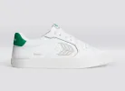 SALVAS White Premium Leather Ice Logo Green Sneaker Men sold by Cariuma