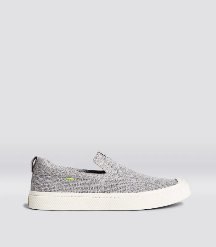 IBI SLIP-ON Stone Light Grey Knit Sneaker Men made by Cariuma