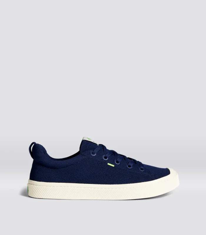 IBI Low Navy Knit Sneaker Men made by Cariuma