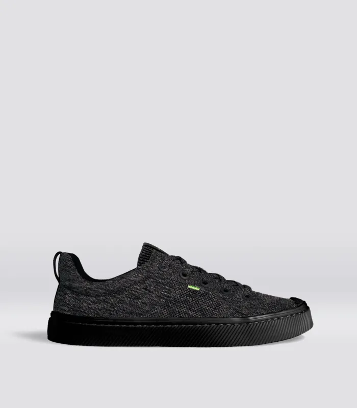 IBI Low Stone Black Knit Sneaker Men made by Cariuma