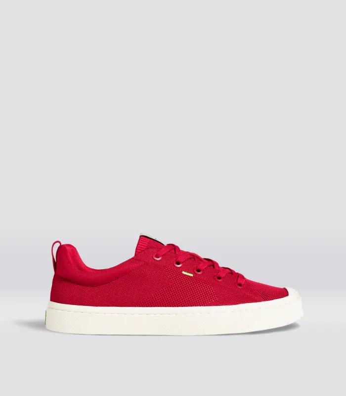 IBI Low Raw Red Knit Sneaker Women sold by Cariuma