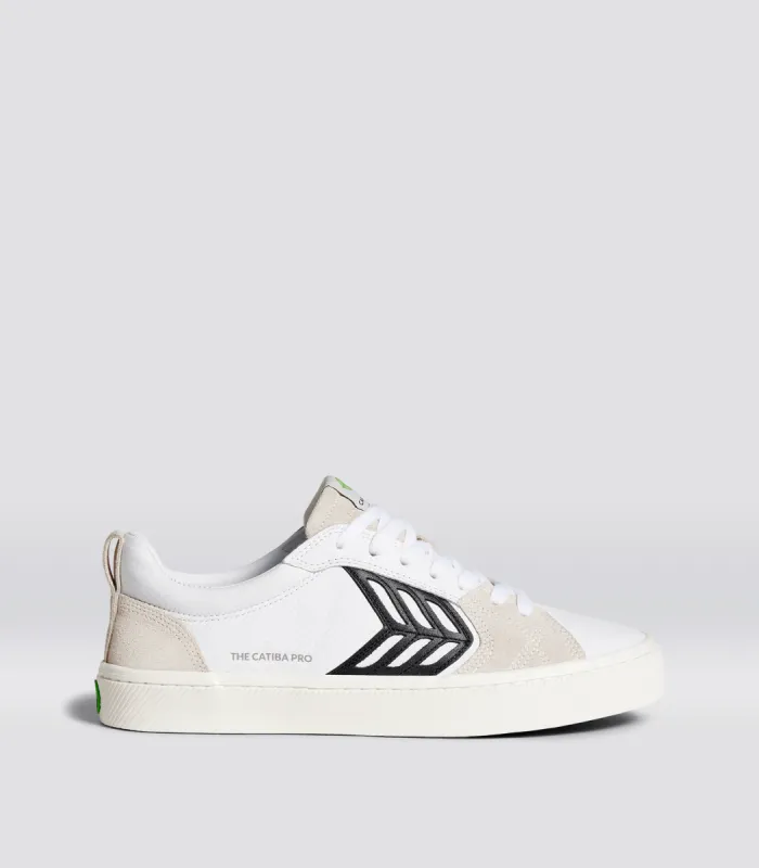 CATIBA PRO Low White Premium Leather Vintage White Suede Sneaker Women sold by Cariuma