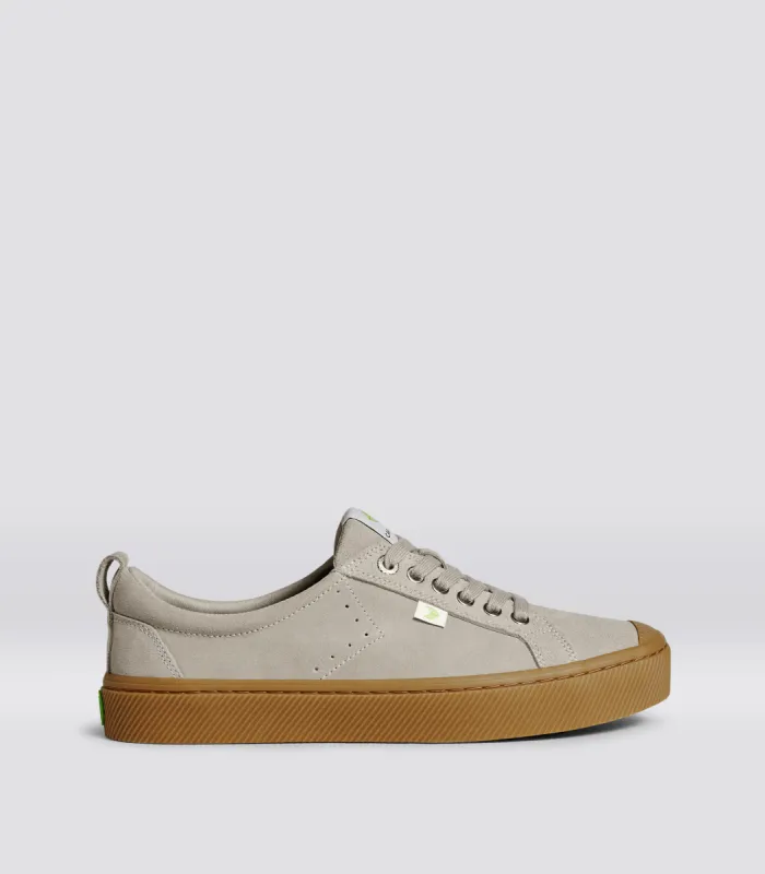OCA Low Gum Cloud Grey Suede Sneaker Men sold by Cariuma