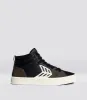 CATIBA PRO High Black Premium Leather Dark Khaki Suede Ivory Logo Sneaker Women sold by Cariuma