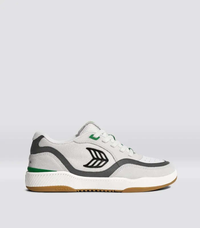 UBA PRO Smoke White Suede Off-White Mesh Black Logo Green Sneaker Men sold by Cariuma