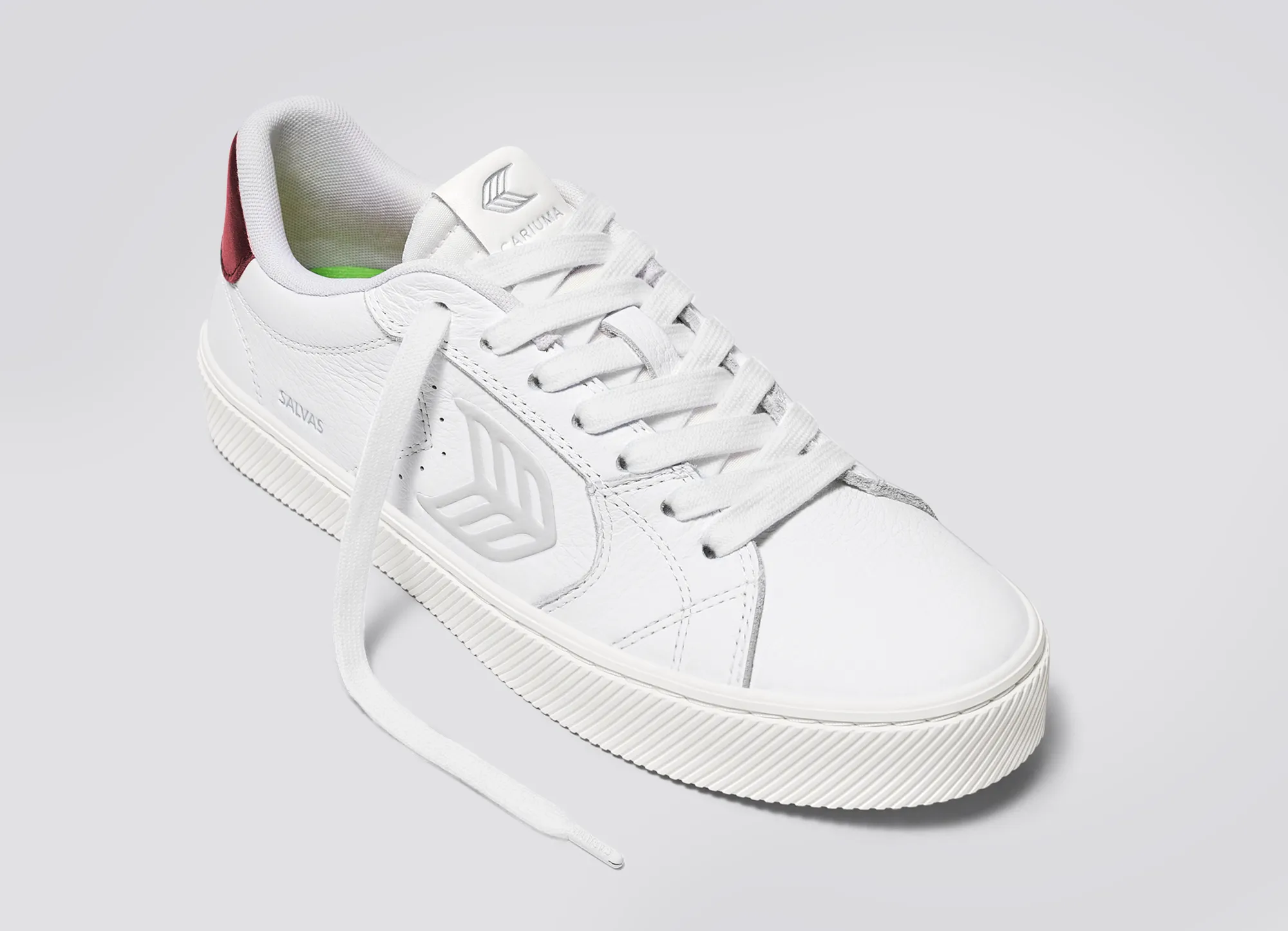 SALVAS White Premium Leather Ice Logo Metallic Red Sneaker Men sold by Cariuma product image thumbnail 4