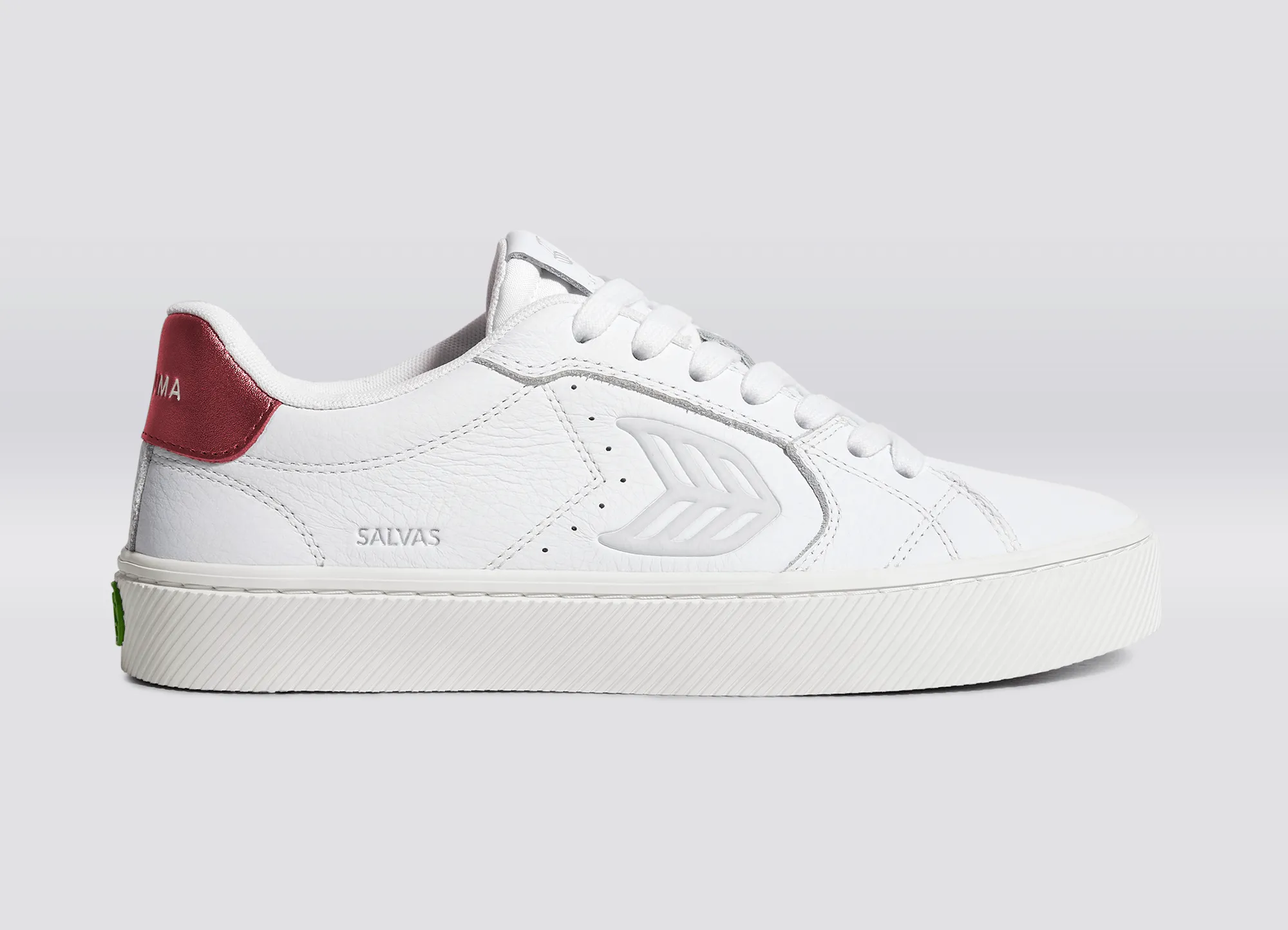 SALVAS White Premium Leather Ice Logo Metallic Red Sneaker Men sold by Cariuma product image thumbnail 3
