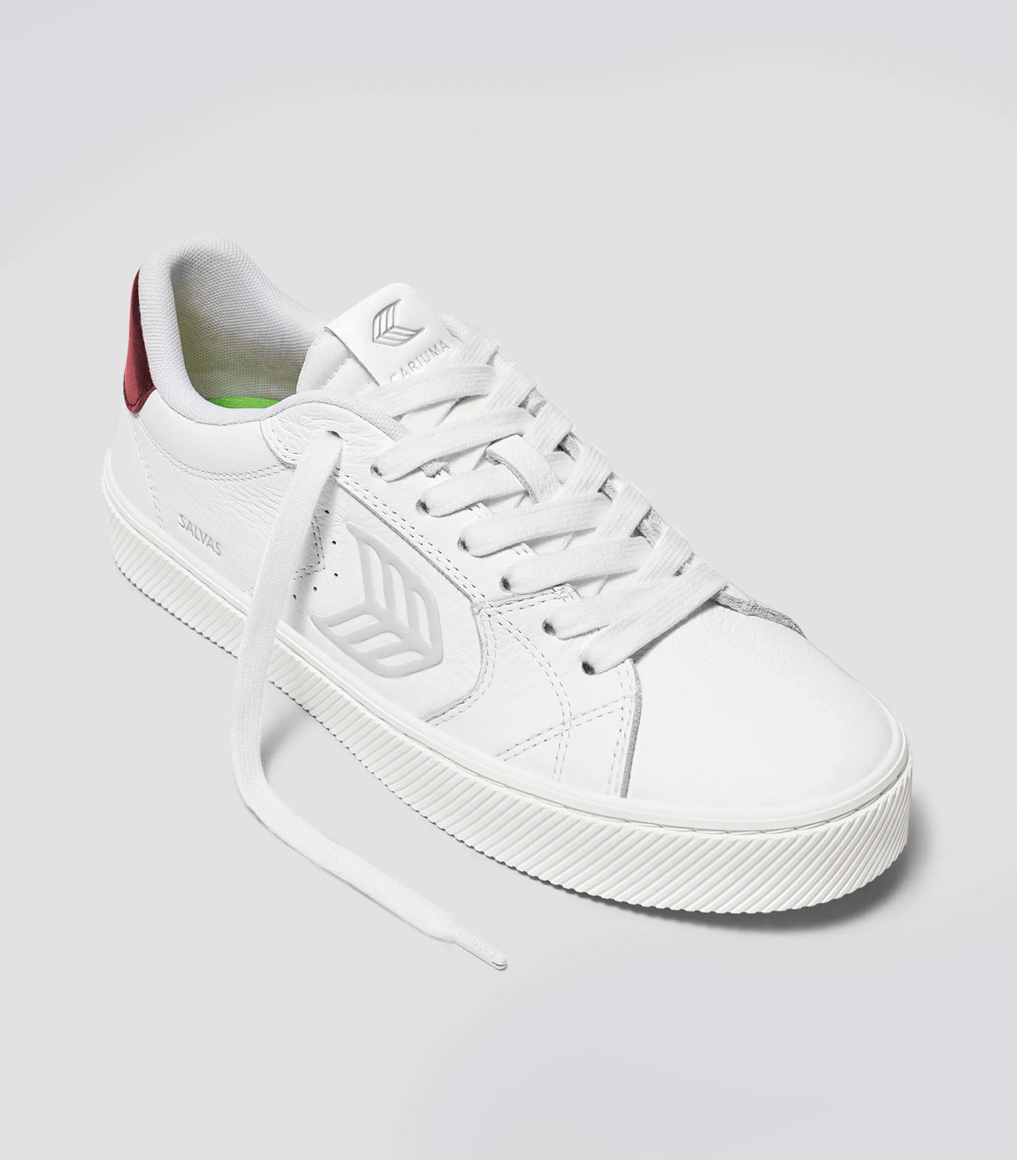 SALVAS White Premium Leather Ice Logo Metallic Red Sneaker Men sold by Cariuma product image thumbnail 2