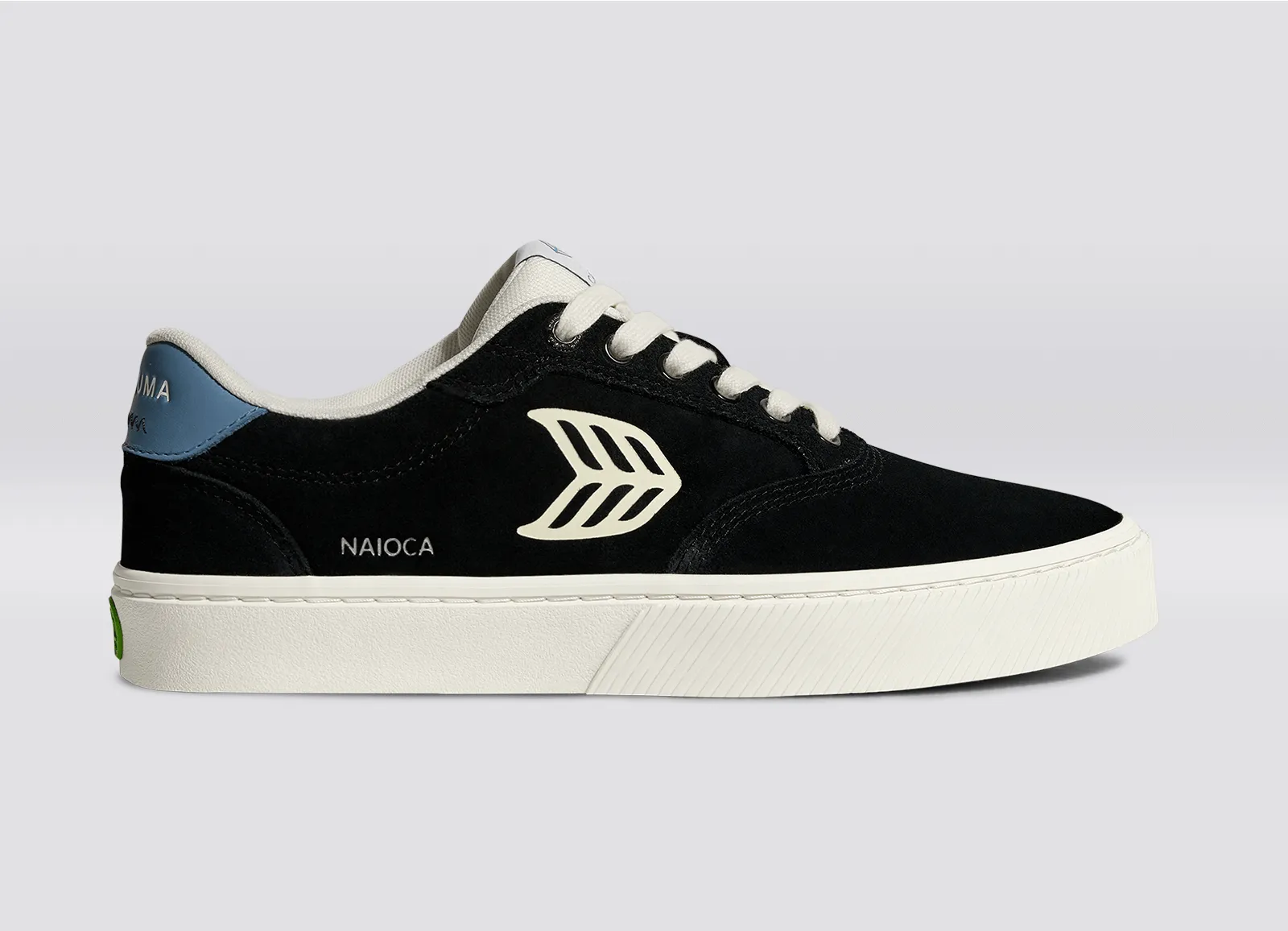 NAIOCA Black Suede Ivory Logo Washed Blue Sneaker Men sold by Cariuma product image thumbnail 3