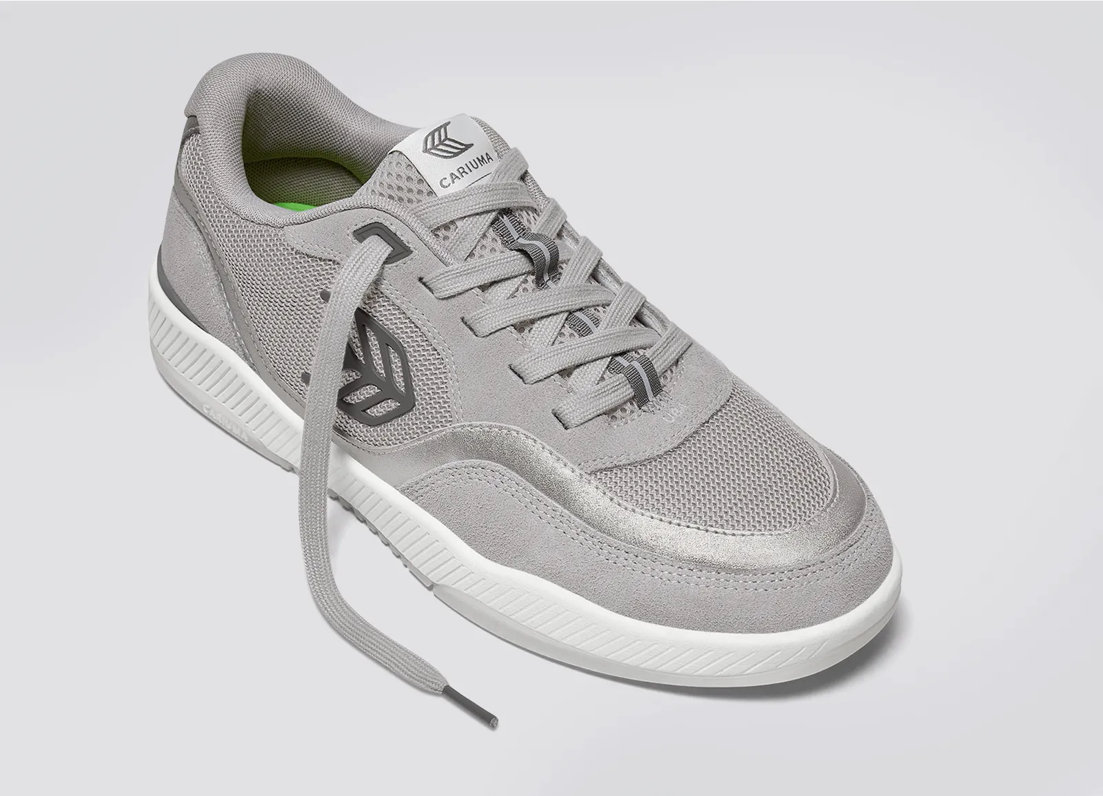 UBA Light Grey Suede and Mesh Charcoal Grey Logo Silver Accents Sneaker Women sold by Cariuma product image thumbnail 4