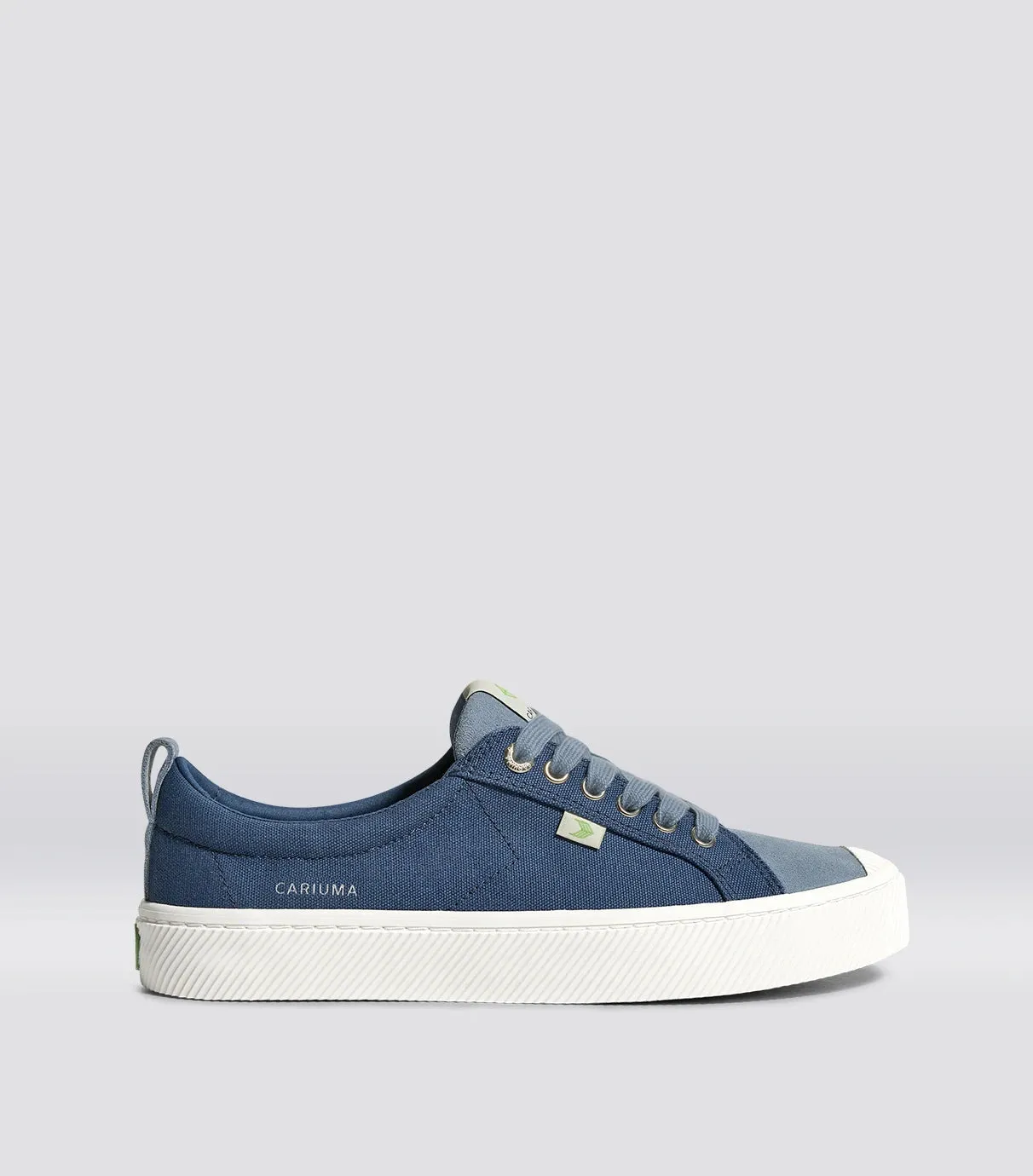 OCA Low Shadow Blue Canvas Mirage Blue Suede Sneaker Men sold by Cariuma