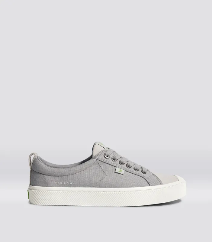 OCA Low Light Grey Canvas Vintage White Suede Sneaker Women sold by Cariuma