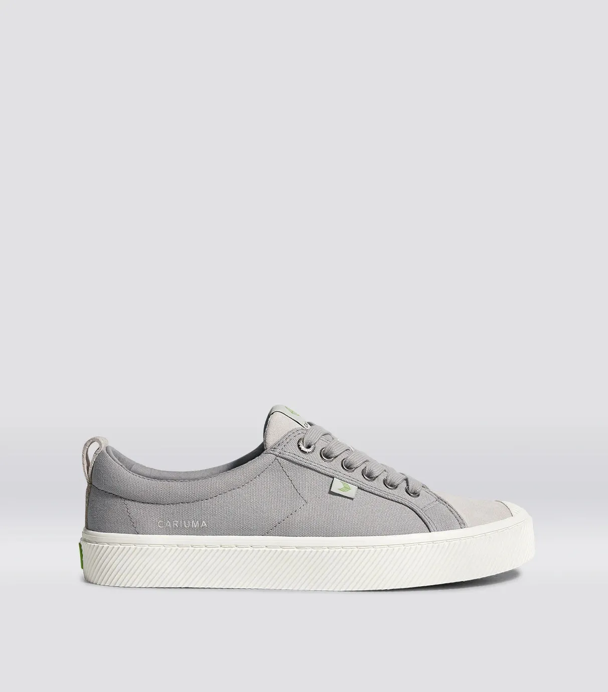 OCA Low Light Grey Canvas Vintage White Suede Sneaker Women sold by Cariuma
