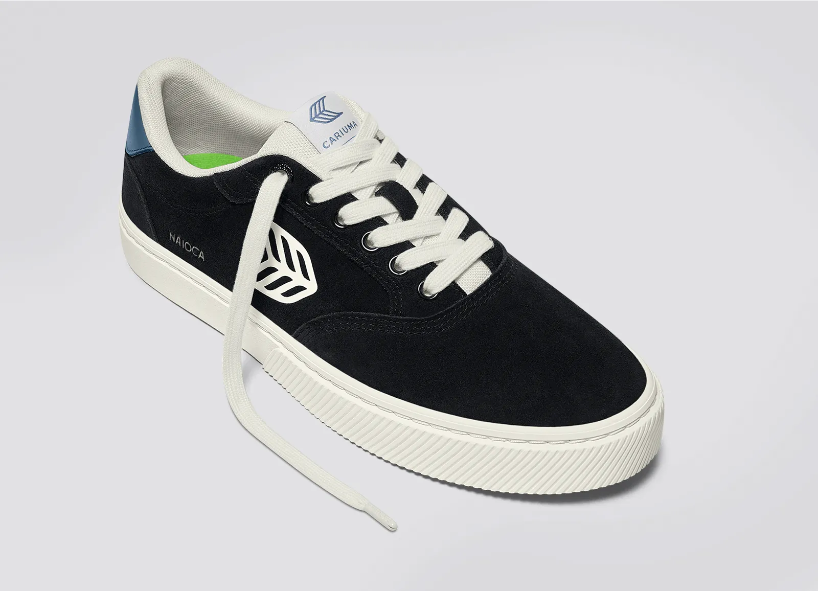 NAIOCA Black Suede Ivory Logo Washed Blue Sneaker Women sold by Cariuma product image thumbnail 4